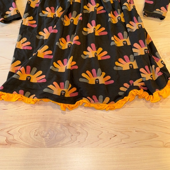 Girls Kickee Pants Thanksgiving Turkeys Dress 18-24 months | Bamboo Cotton Dress - Picture 3 of 7